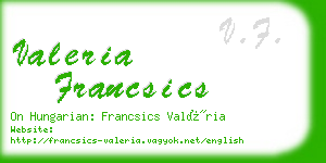 valeria francsics business card